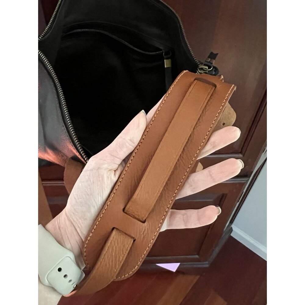 MADEWELL — The Zip-Top Transport Carryall Tote, True Black/Brown - Picture 7 of 9
